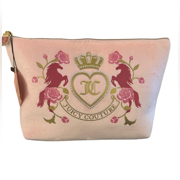 Juicy Couture Handbags - NWT Juicy Couture Blush Pink Soft Pouch Bag with Regal Design